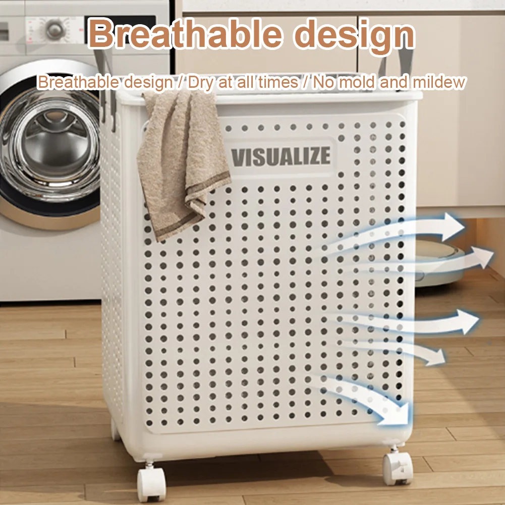 Wasmand Holle opbergdoos met wielen Opvouwbare wasmand Multifunctionele organizer Wasmand voor thuis met grote capaciteit