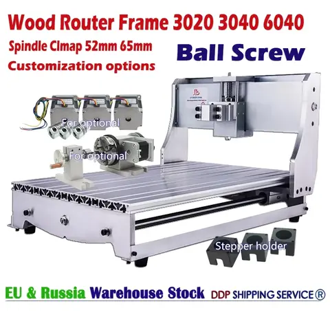 목재 CNC 라우터 프레임 키트 3020 3040 6040 볼 스크류 3-4축 조각 및 DIY 밀링 선반 가정용 개인 취미용