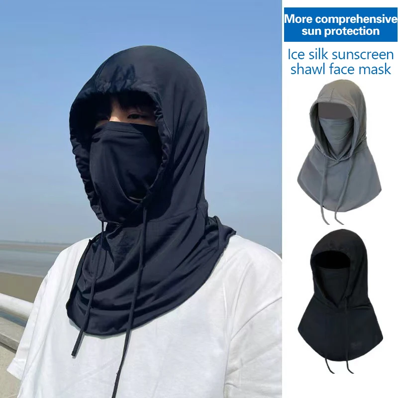 Full Face Breathable Cycling Sunscreen Mask Scarf Hat Three-In-One Summer Male Cover