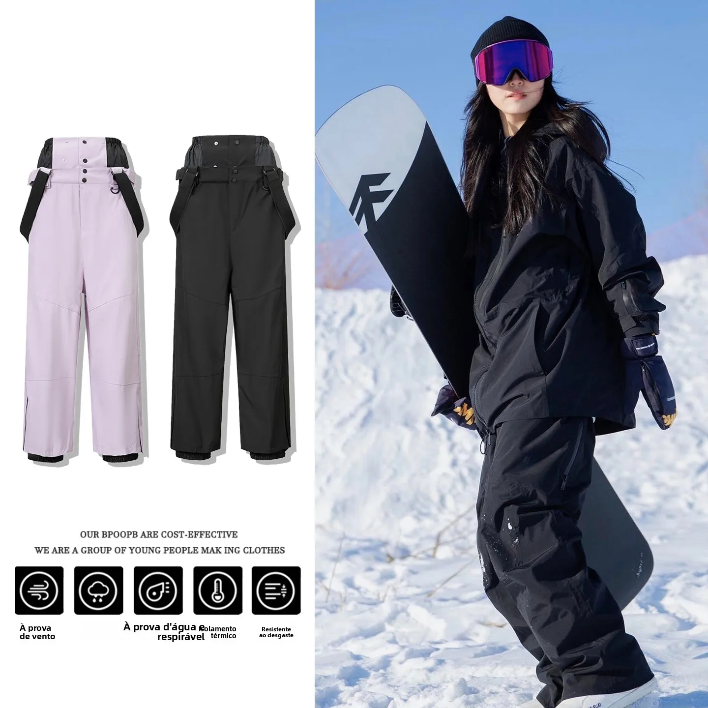 nouveau-pantalon-de-snowboard-2025-Epais-et-chaud-pour-femme-professionnel-coupe-vent-impermeable-double-usage-ski-snowboard-avec-bretelles