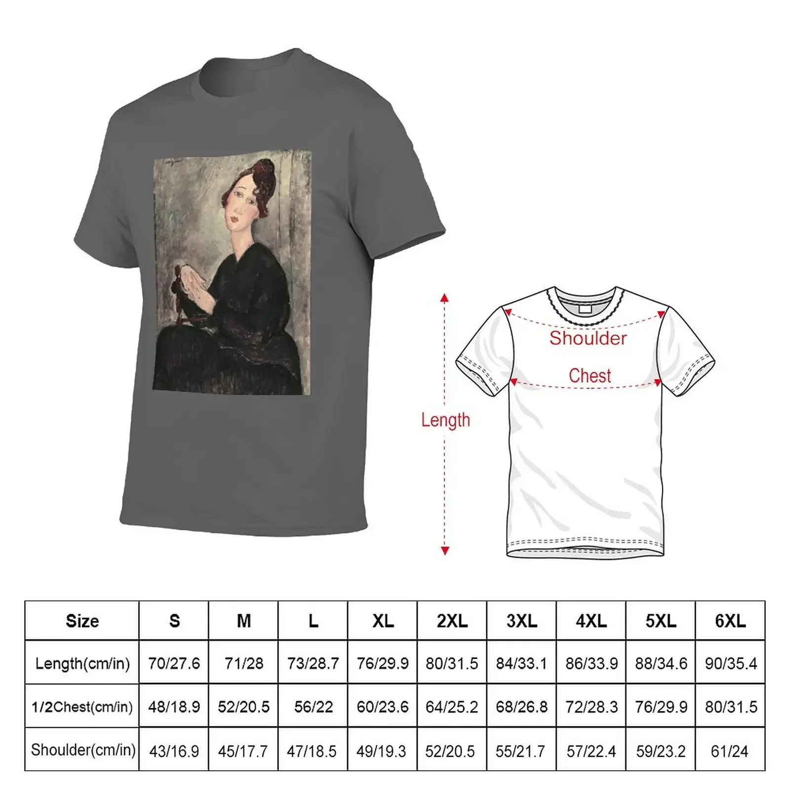 New Portrait of Dedie Hayde by Amedeo Modigliani T-Shirt Blouse sublime t shirt quick drying t-shirt Men's t-shirts