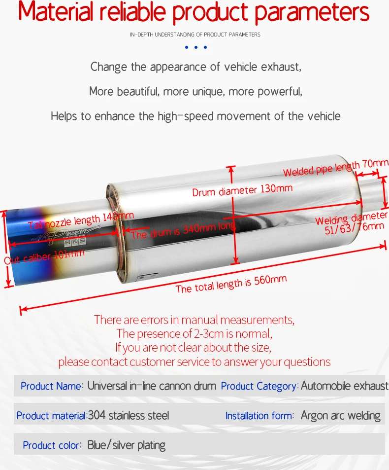 101MM Export HKS Schalldämpfer Auto-Auspuffrohr Modifikation Universelles Gerades Poliertes Edelstahl-Tuning-Auspuffrohr Endrohr – Detail 3