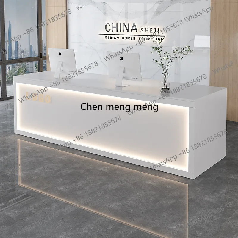 

Study Infodesk Reception Desk Luxury Modern Coffee Shop Counter Reception Desk Elegant Office Comptoir Caisse Corner Furniture