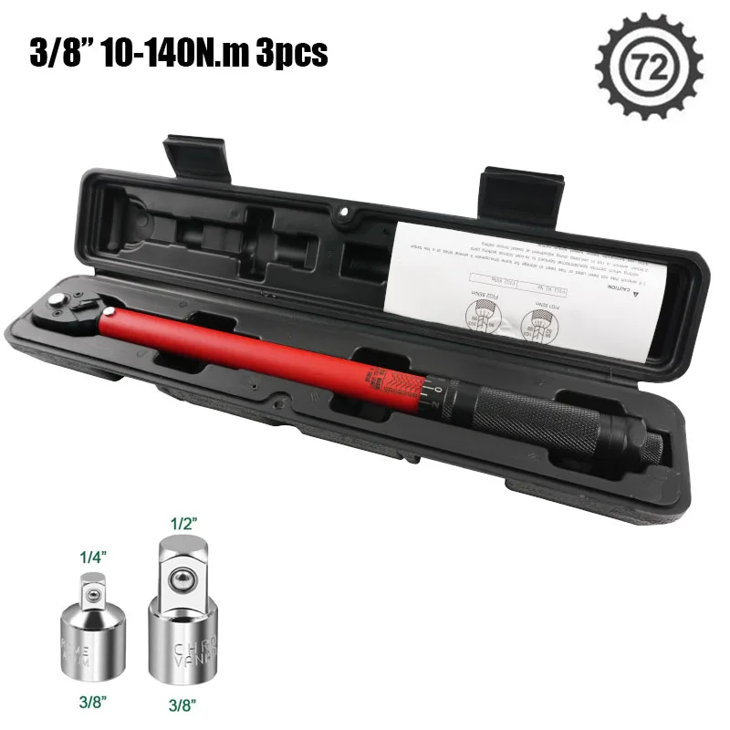 72T Drehmomentschlüssel 1/2'' 3/8'' 1/4'' Vierkantantrieb Voreingestellter Fahrrad-Drehmomentschlüssel Zweiwege-Ratsche Auto Fahrrad Kfz-Handwerkzeuge – Detail 20
