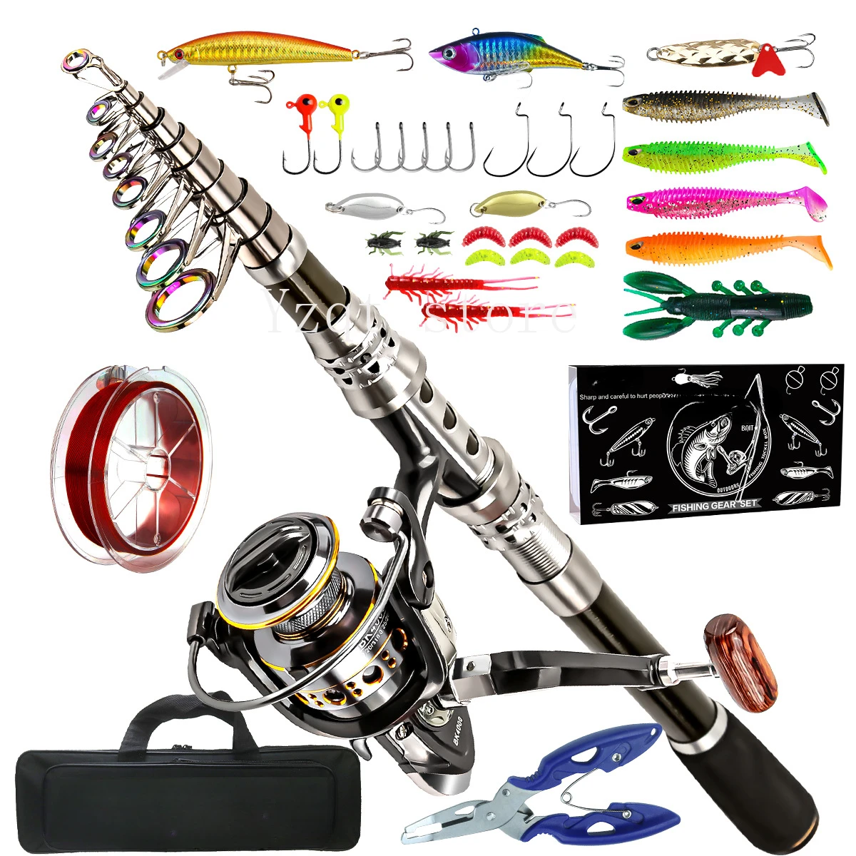 

Carbon Luya Rod Wheel Set Sea Retractable Rotary Reel Travel Freshwater Fishing