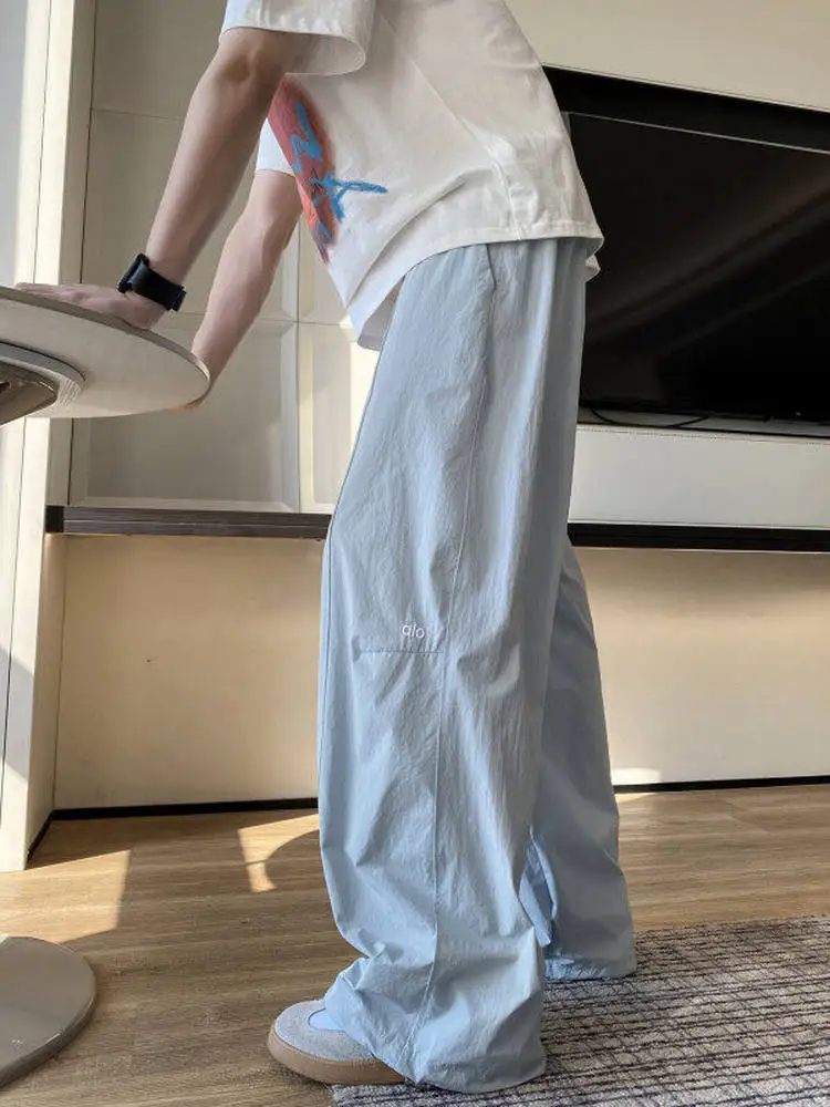 

Summer New Breathable Qui Dry Loose Fit Men Women Embroidered Sport Casual Pants Polyester Nylon Fabric Youth Active Sle