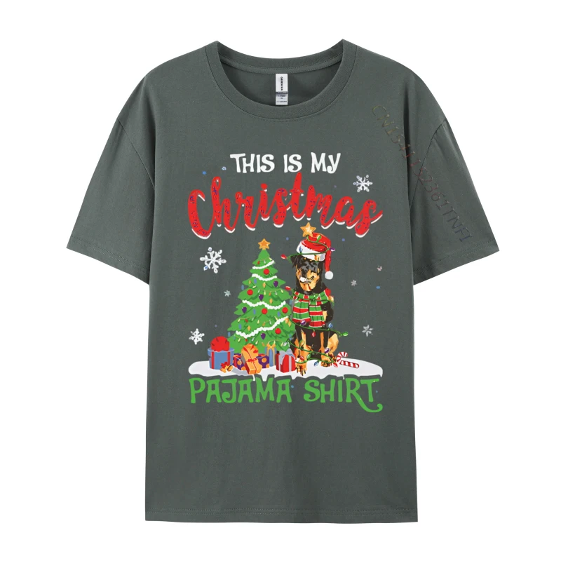 Santa Rottweiler Dog This Is My Christmas T Shirts Men Tee Shirts Graphic Man Tops Tees Clothes Plain T Shirts Wholesale