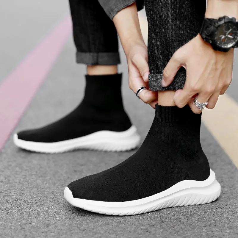 Classic Sock Running Shoes Unisex Breathable Casual Sports Shoes For Men Women High Top Knit Sneakers Lightweight Men's Sneakers