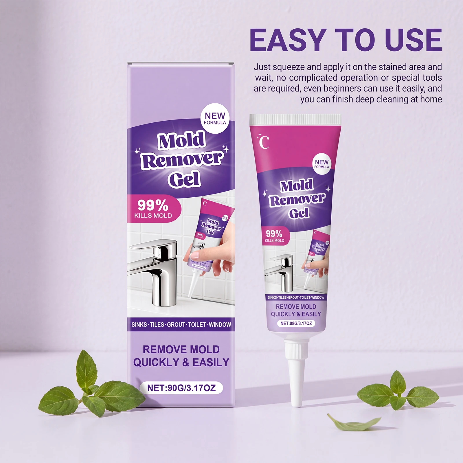 Multi Purpose Cleaning Gel Stain Remover Wall Tile Grout Sink Crevice Floor Toilet Powerful Cleaner Daily Household Care
