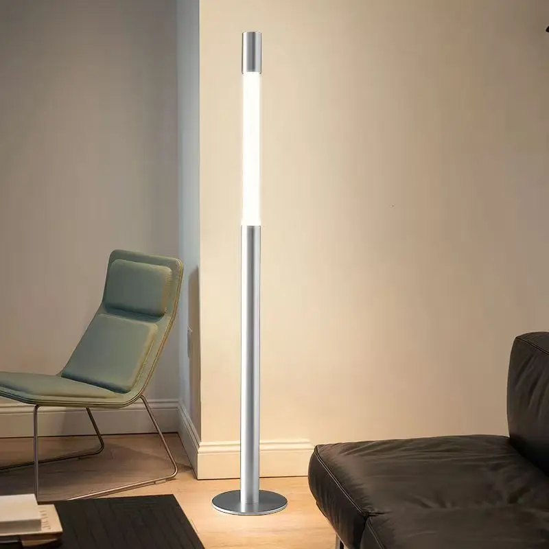 Adjustable LED Floor Lamp Chrome Black Designer Standing Light for Living Room Bedroom Sofa Side Corner Entryway Exhibition Hall