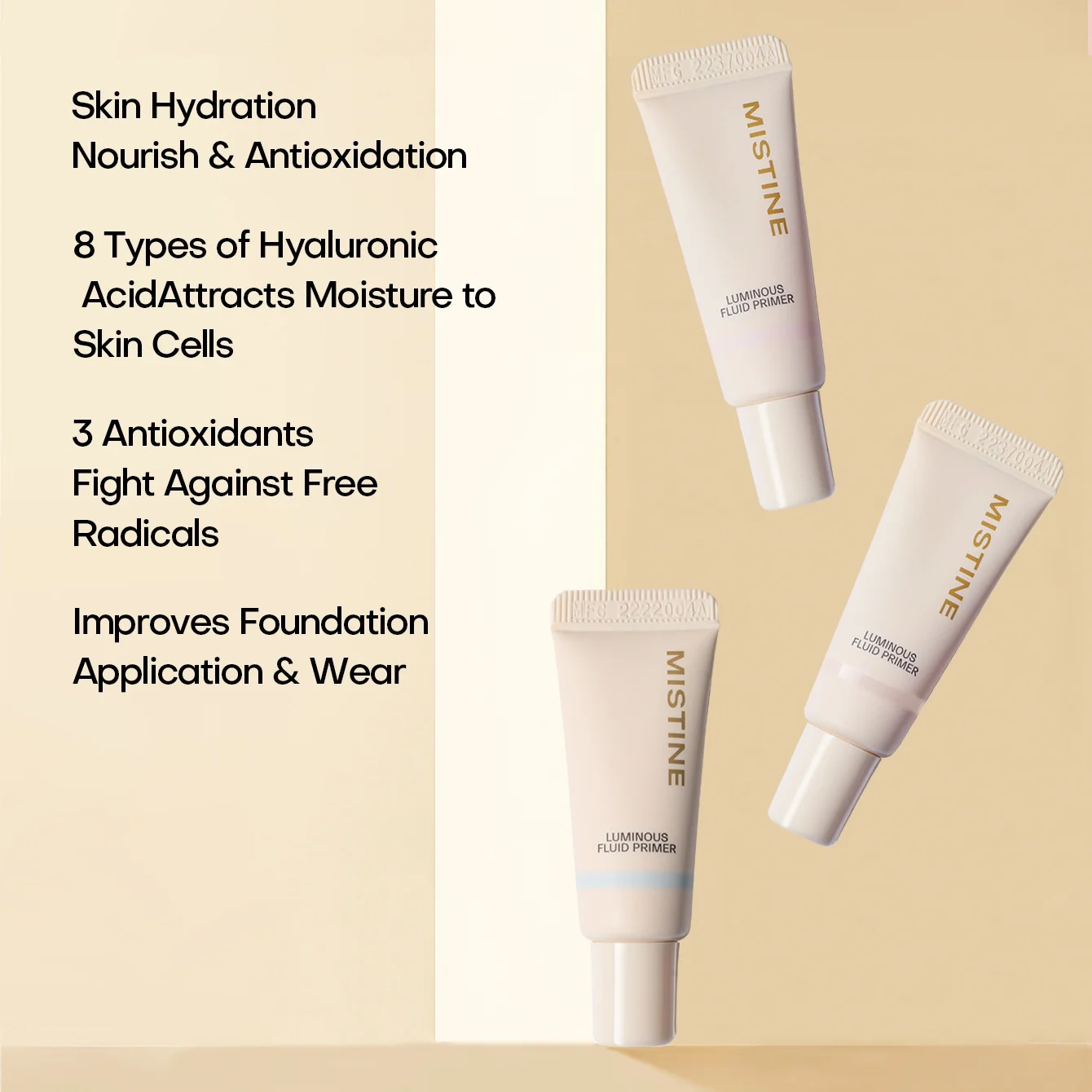 Mistine Mini Hydrating Foundation Primer แต่งหน้า Primer สําหรับทุกสภาพผิว Skin Perfecting & Smoothing แต่งหน้า Base 5g 1 pc