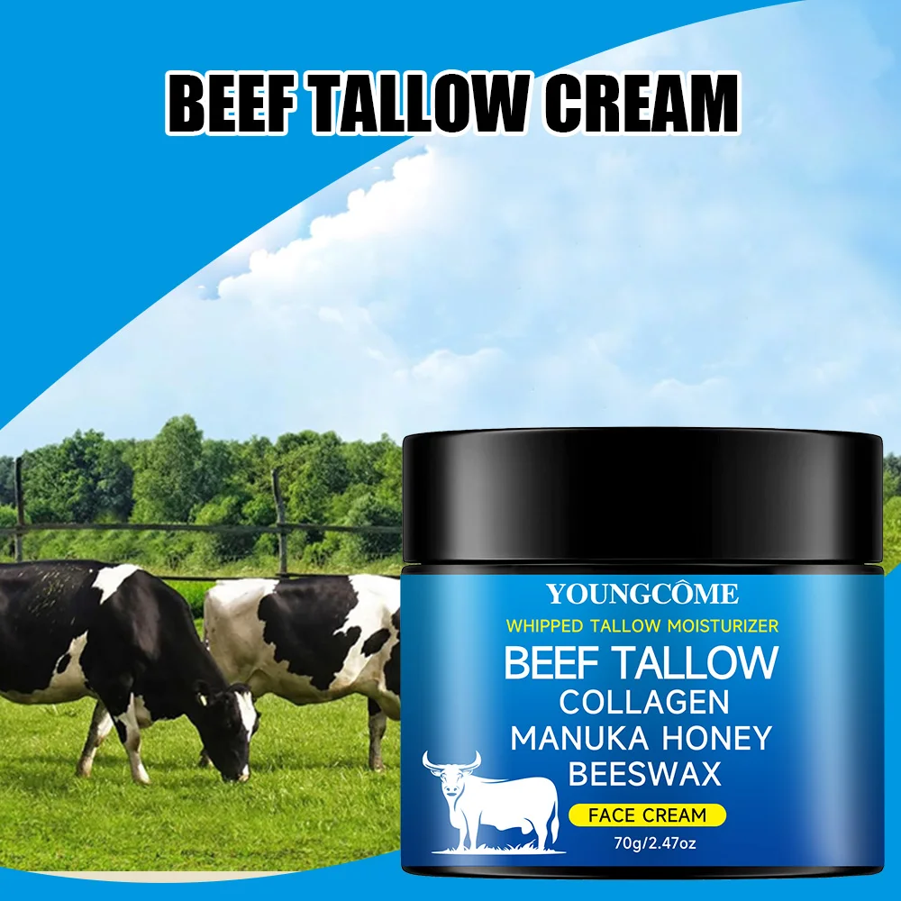 Tallow Face Cream Raw Honayolive Oil Anti Aging Face Cream Wrinkle Remover Collagenr Smooth Wrinkle Moisturizing Firming view 2