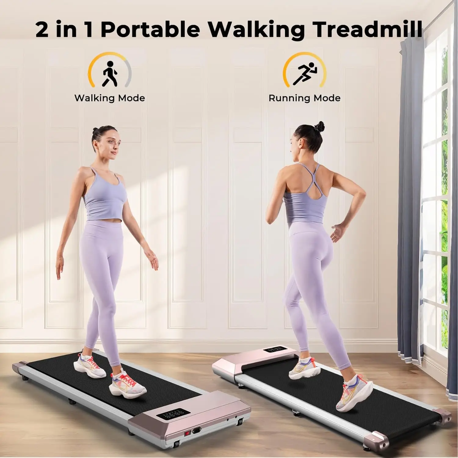 Mini Walking Pad Treadmill, Under Desk Treadmill,Treadmills for Home & Office,Small Portable Walking Treadmill with