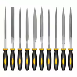 Premium Needle File Set - High-Carbon Steel Files with Non-Slip Ergonomic Handles for Precise Filing on Wood, Plastic, Model