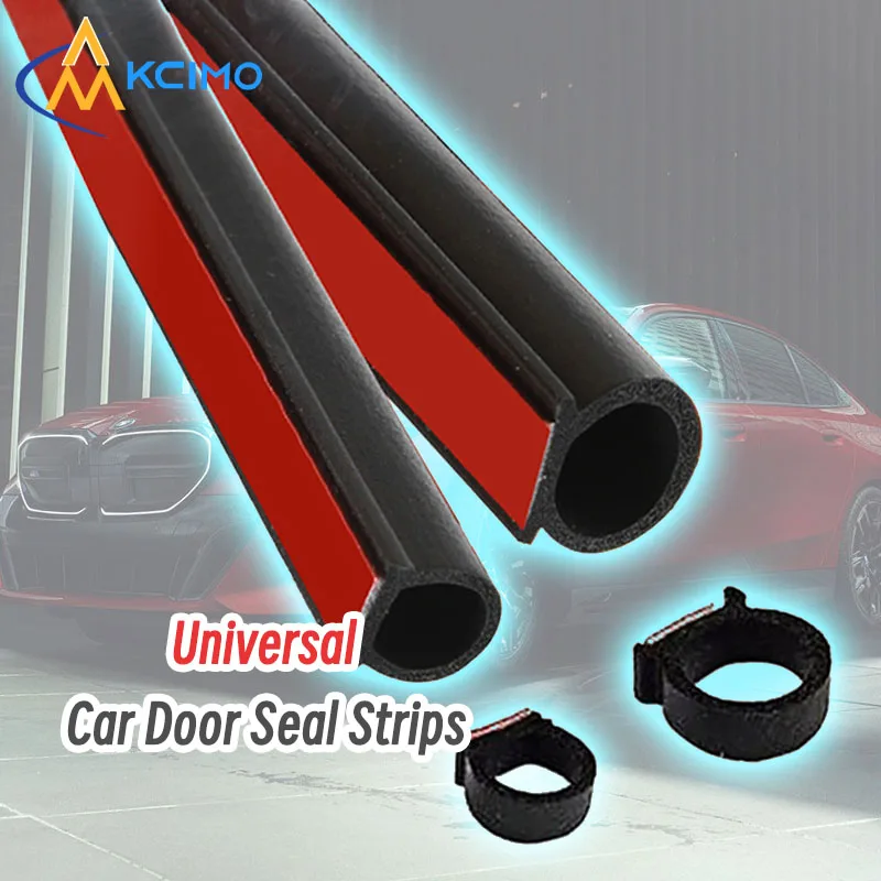 Kcimo Car Door Seal Strip 2m 4m 8m Auto Rubber Insulation D Type Noise Soundproof Dustproof Sealing Weatherproof Trim