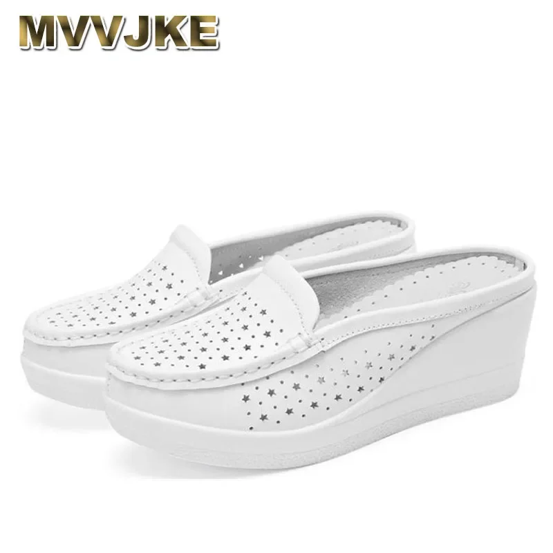 MVVJKE Flat Shoes Female Snakeskin Summer Clogs Woman Slippers Soft Big Size Slides Beach Comfort Basic Fabric Fretwork Casual