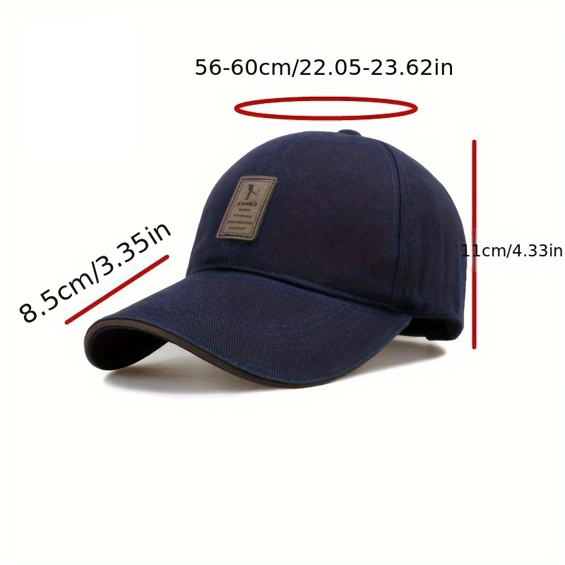 Gorra de béisbol con etiqueta de cuero para hombre y mujer, gorro ajustable, informal, a la moda, para deportes de calle, 1 unidad