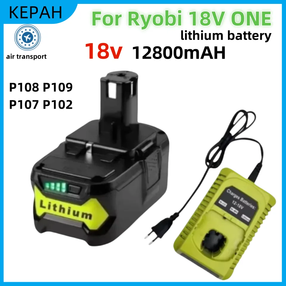 12800mAH For RYOBI P108 18V One+ Plus Battery 18 Volt Lithium-Ion Power Tools P104 P107 RB18L50 RB18L20 P108 ryobi lithium