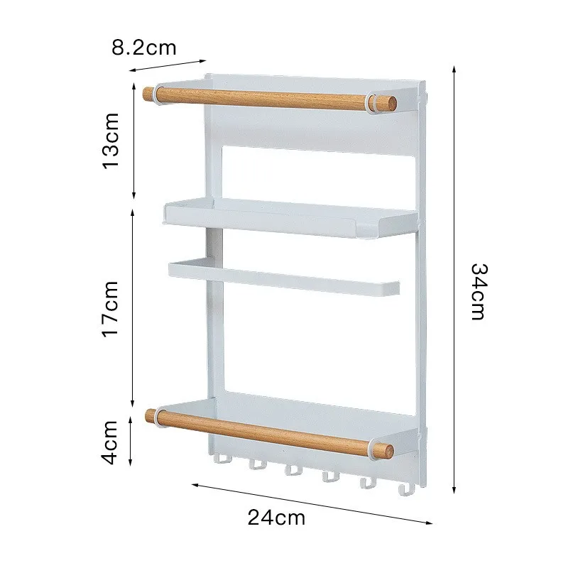 Magneet Koelkast Plank Papieren Handdoek Rolhouder Magnetische Opbergrek Spice Hang Rack Decoratieve Metalen Plank Keuken Organizer