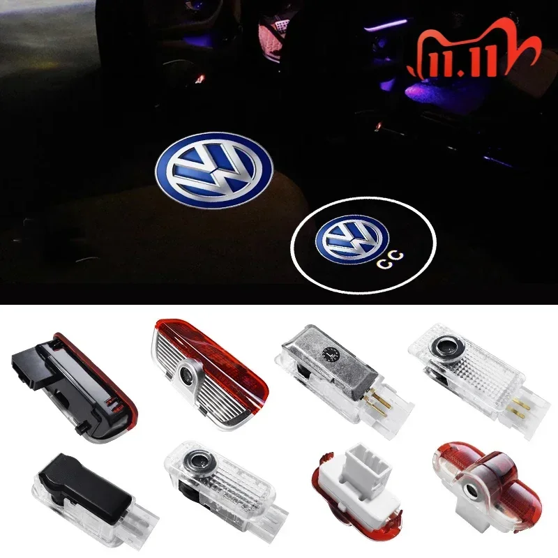 

2 шт. HD светодиодные лампы для проектора дверей автомобиля для Volkswagen Golf B5 B6 B7 B8 CC EOS Sagitar Passat TIGUAN TOUAREG Touran