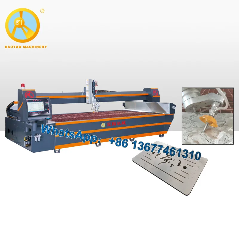AC Five-Axis Waterjet Cutting Machine Water Jet Saw for Marble and Granite Stone Chamfer Machine 45 Degree Tile Cutter view 2