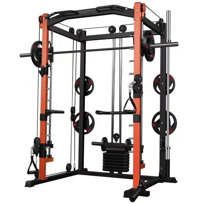 

Commercial Smith Machine Strength Training Cage Squat Rack Home Gym Station System for Weightlifting and Bodybuilding 1
