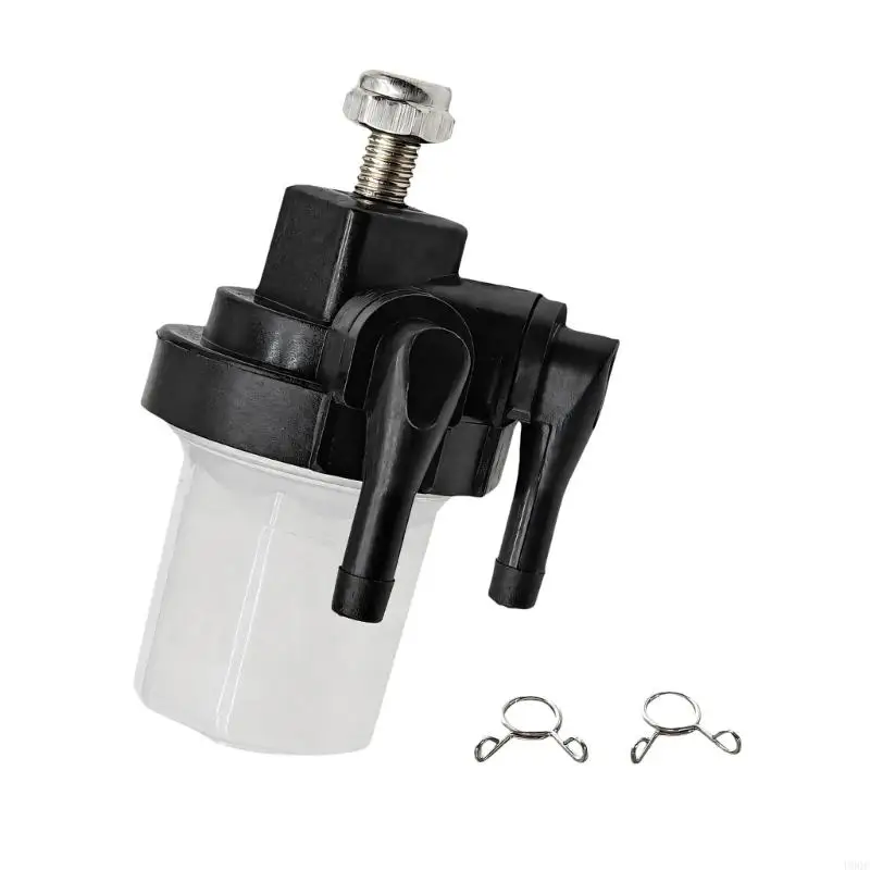 Filter Assembly for 9.9-90HP Marine Engine Maintenance, Featuring a Clear Collection Bowl, Hose and Two Included Clamps Together