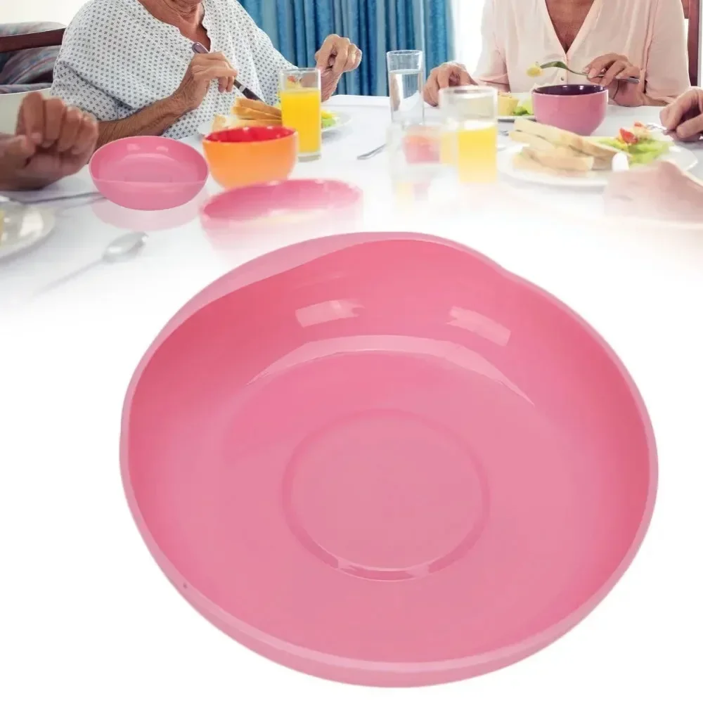 

Elderly Care Spill‑Proof Plate with Suction Cup Base Disabled Non‑Slip Tableware Red White Health Care Tool