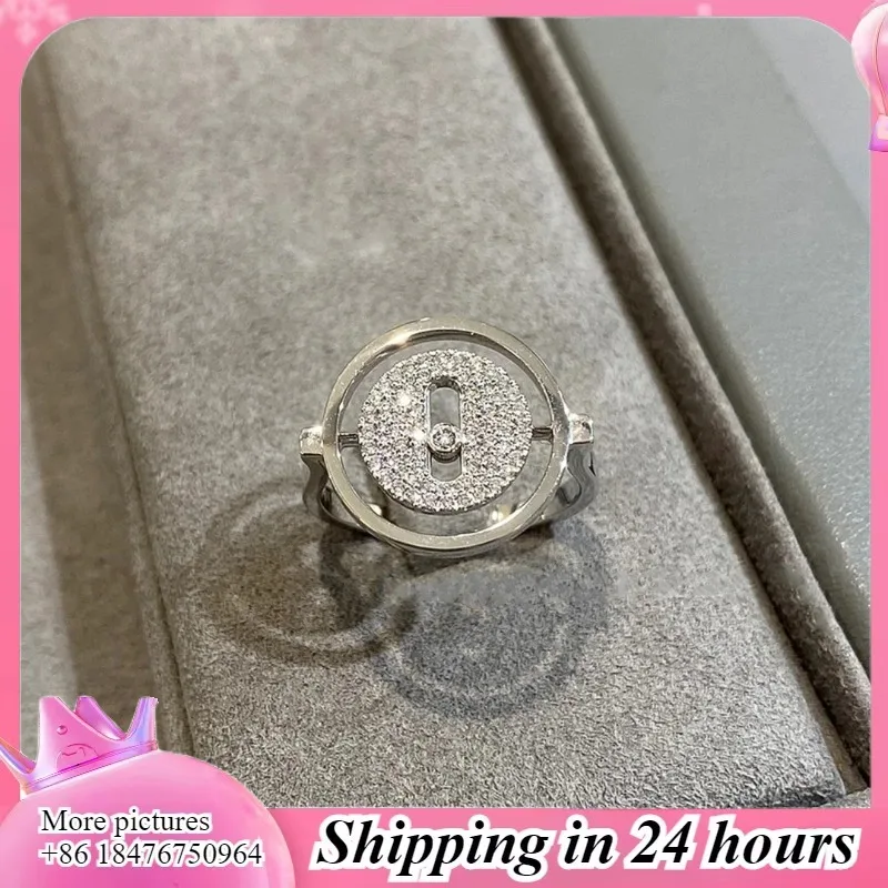 

925 Sterling Silver Wedding Ring, Women's Fashion Lucky Talisman with Moving Diamonds