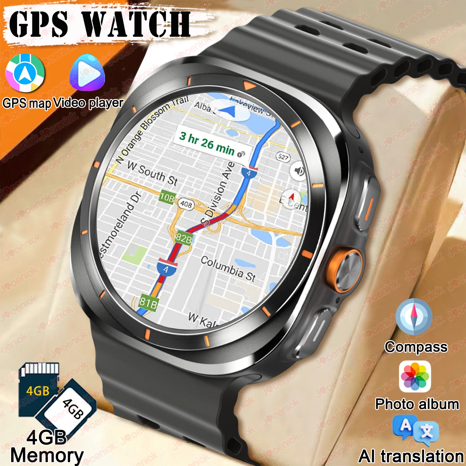 

2025 New GPS Smart Watch Men 4GB Memory Compass Record Video Playback Translation Sport Waterproof Bluetooth Call Smartwatch