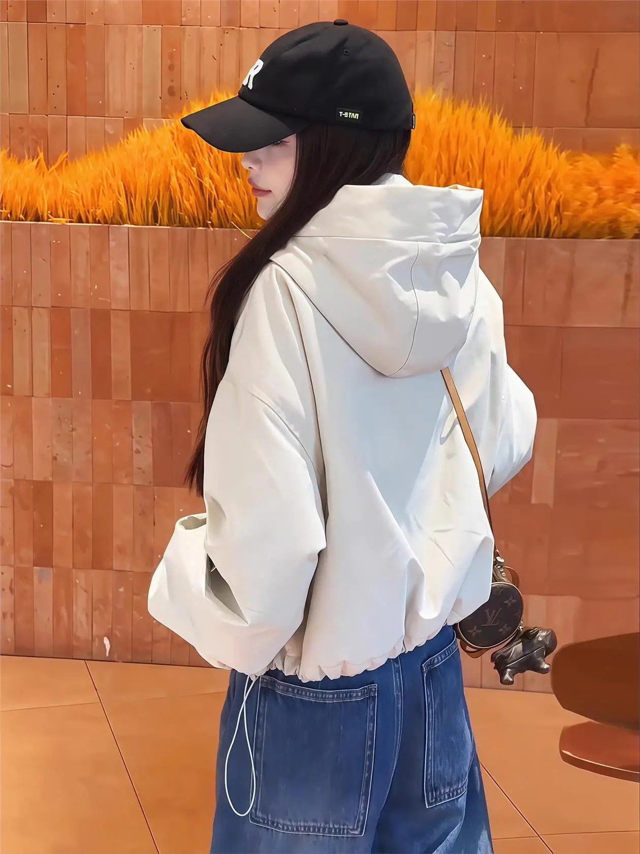 سترة كاجوال أنيقة بغطاء للرأس للنساء، موديل جديد لخريف وشتاء، زي بيسبول فضفاض يمنح مظهراً أنحف، نسخة كورية #4