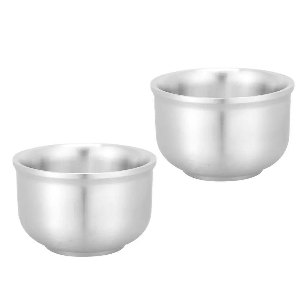 

2pcs Steel Bowls Heat Resistant Ramen Pasta Bowl Household Kitchenware Noodle Bowl Silver
