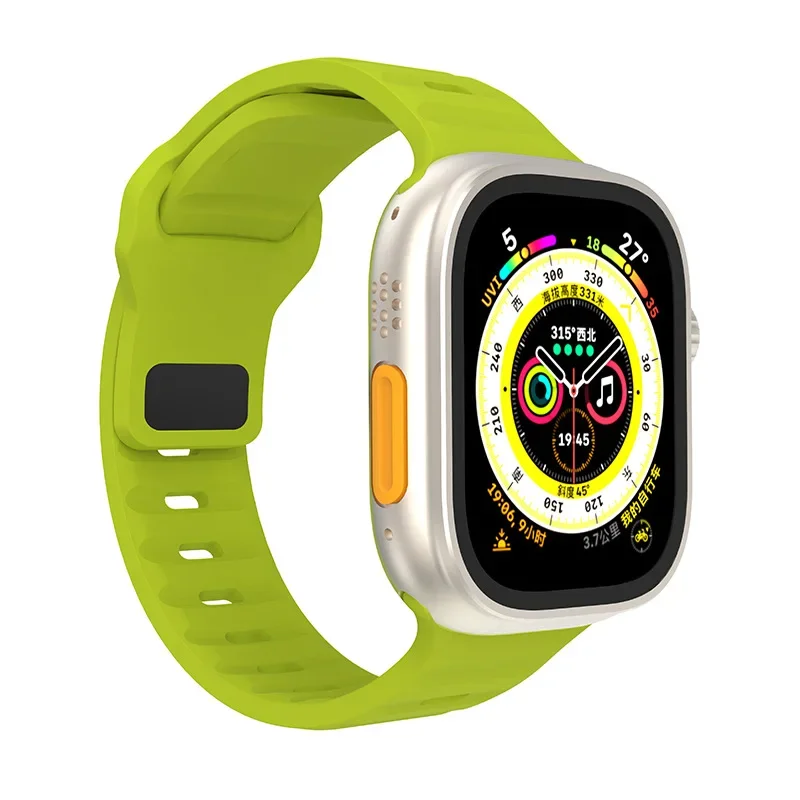 Watch Bands Suitable for Apple IWatch 123456789 Generation Ultra King Kong Fang Sports Silicon Tape 애플워치 스트랩