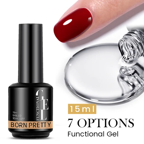 BORN PRETTY 15ml Base Top Coat Gel de refuerzo para remojar UV LED Nail Art Gel Esmalte de uñas Función Gel