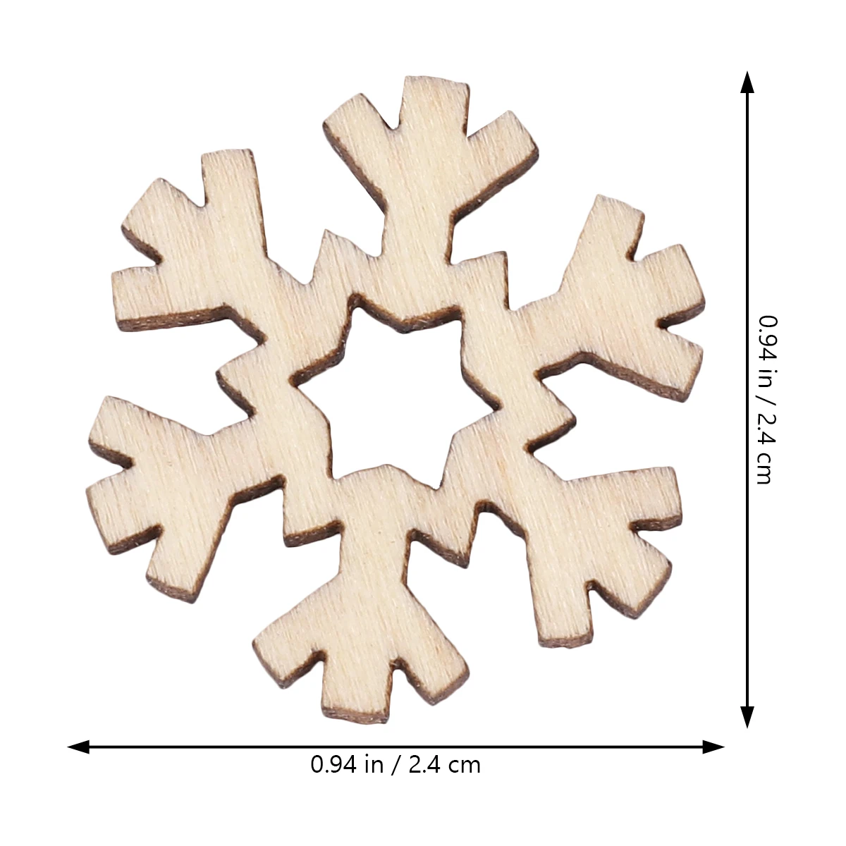 

200pcs Wooden Snowflake naments Christmas Pendant DIY Decorations Craft Supplies Holiday Accessories Jewelry Materials