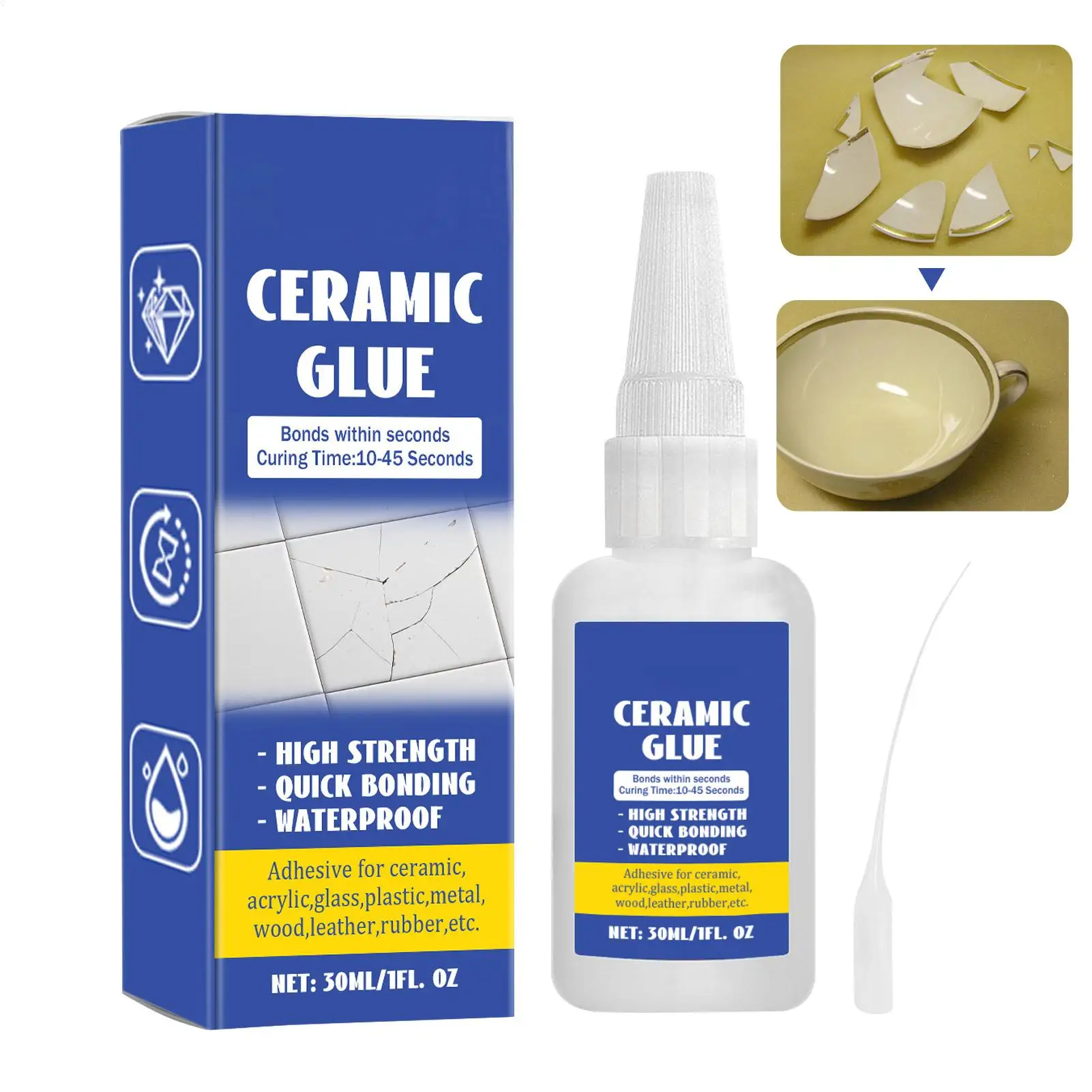 Ceramic Repair Glue Ceramic Sealant Pottery Glue Waterproof 30ml Glass Glue DIY Crafts Strong Adhesive Clear Glue for Pottery