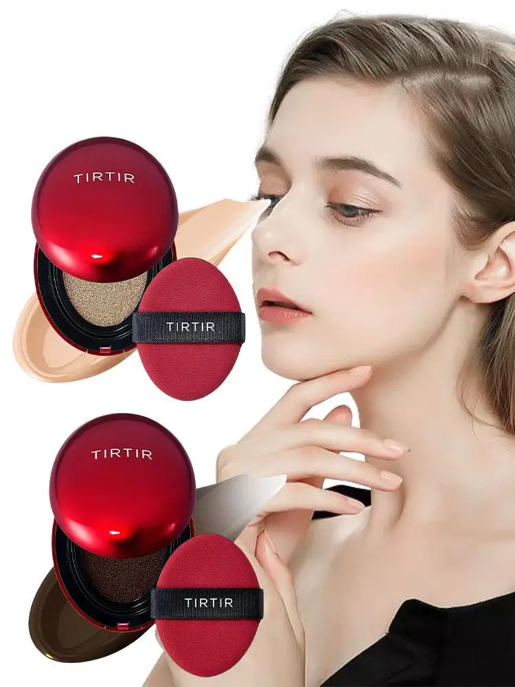 NOUVEAU Fond de teint coussin TIRTIR Mask Fit Red, longue tenue, léger, couvrance modulable, fini coréen, soin du visage