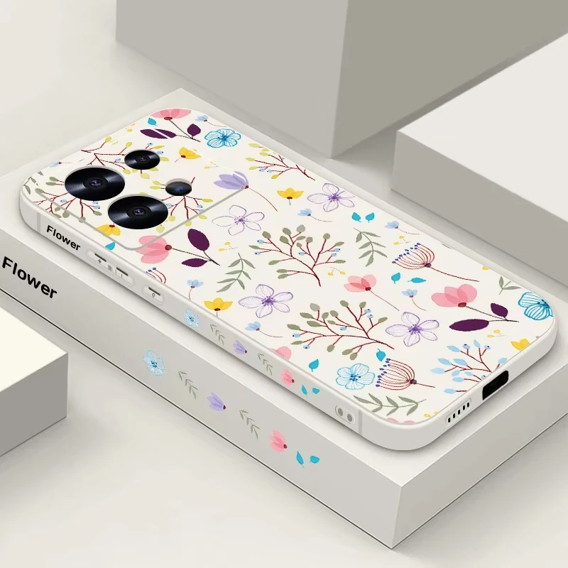 Bunte Blumenmuster-Hülle für Xiaomi Poco F6 X5 X6 13T Pro Redmi Note 13 14 13C 4G 13 14 Pro Plus 15 5G Weiche TPU-Rückabdeckung