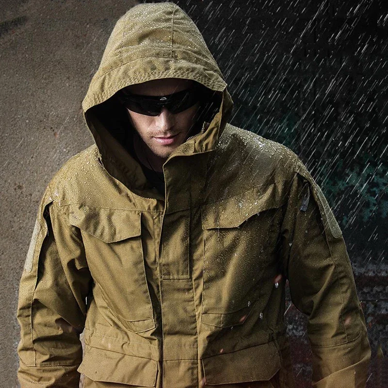 Men\'s Waterproof Jacket Military Tactical Windshield Autumn Camouflage Husband Men Windbreaker Hood Coat Bomber Male Jacket