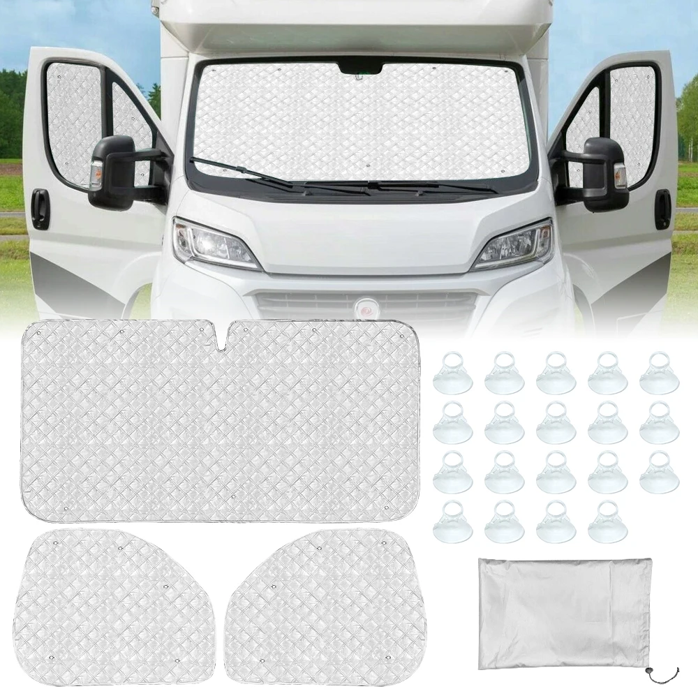 

Semi-Truck Sunshade For Windshield And Side Window 240T Block Sun Ray RV Big Rig Protective Car Interior Accessories