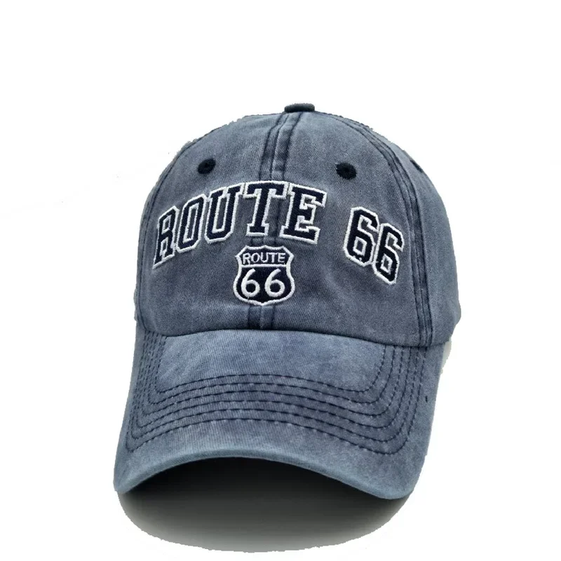 New Unisex Embroidery Letters ROUTE 66 Baseball Cap Outdoor Fashion Men Snapback Cotton Casual Hats for Women Bone Masculino