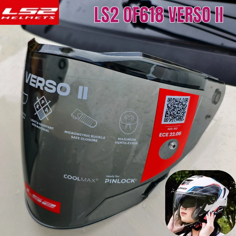 

Original LS2 OF618 Helmet Lens Full Face Motorcycle Helmet Color Lens Black Silver Visor LS2 VECTOR II Anti Fog Sticker