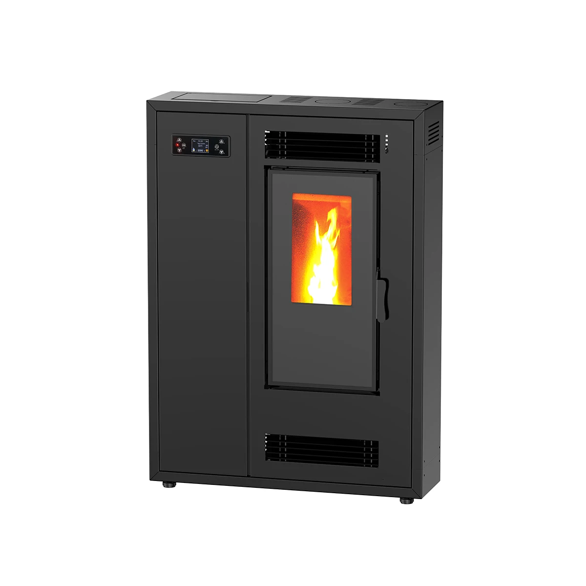 Modern WiFi High-Efficiency Slim  Smokeless Biomass Wood Pellet Stove for 2 Room Use