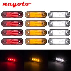 4pcs 12V 24V 4 LED External Side Marker Warning Light Signal Clearance Brake Indicator Lamp Trailer Truck Lorry Yellow White Red