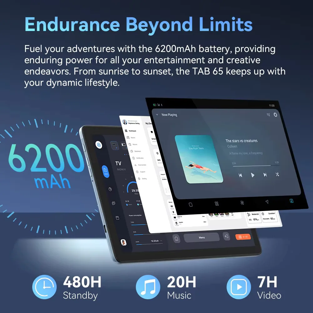 Cubot TAB 65 Tablet Android 15 SC T615 Octa core 12GB (4GB+8GB)+128GB 10.1"90Hz HD+ Screen 13MP Rear Camera 6200mAh Battery