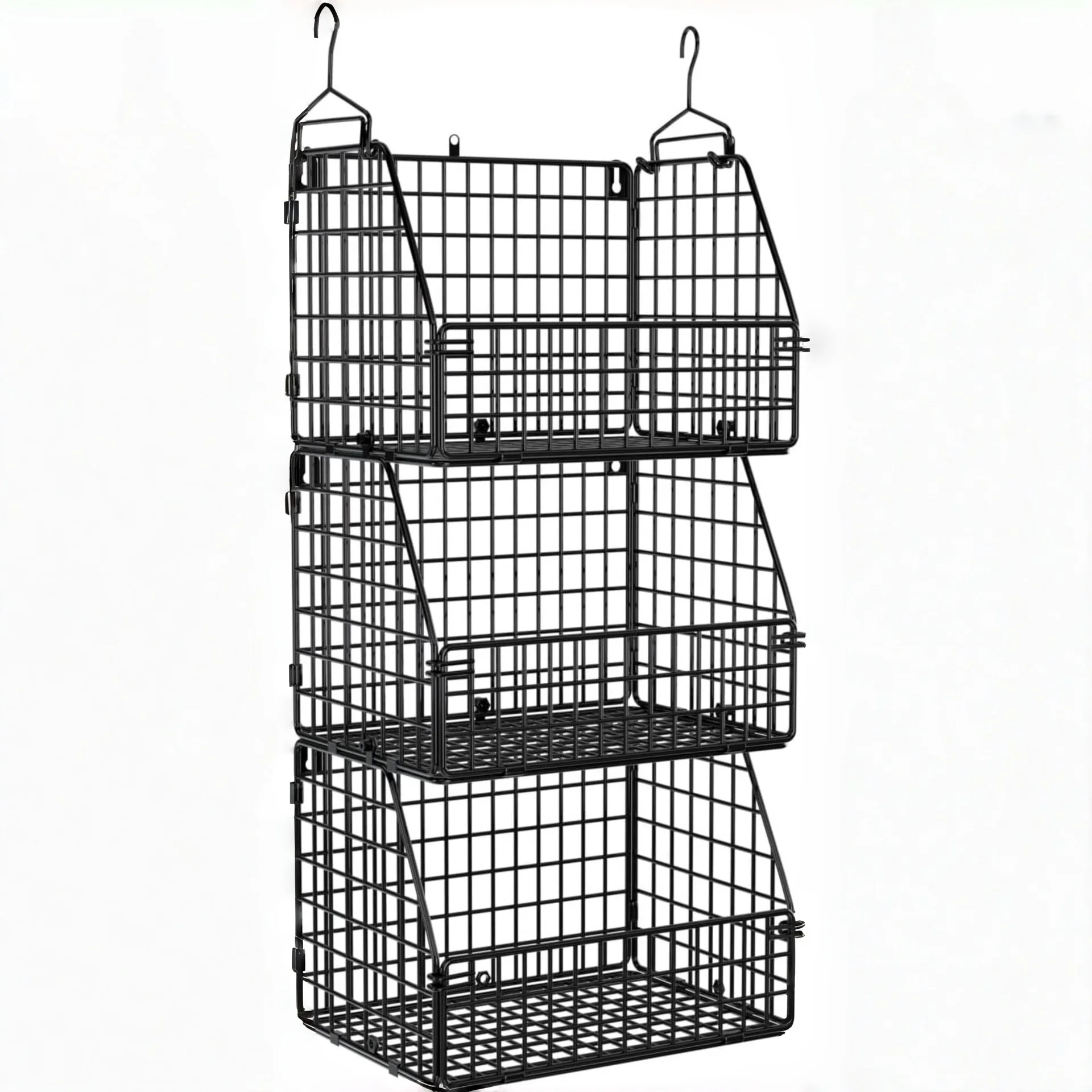 

Metal storage organizer exclusive design wall mounted stackable wire store storage basket