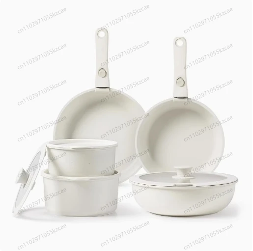 

11pcs Pots and Pans Set, Nonstick Cookware Sets Detachable Handle, Induction RV Kitchen Set Removable Handle, Oven Safe