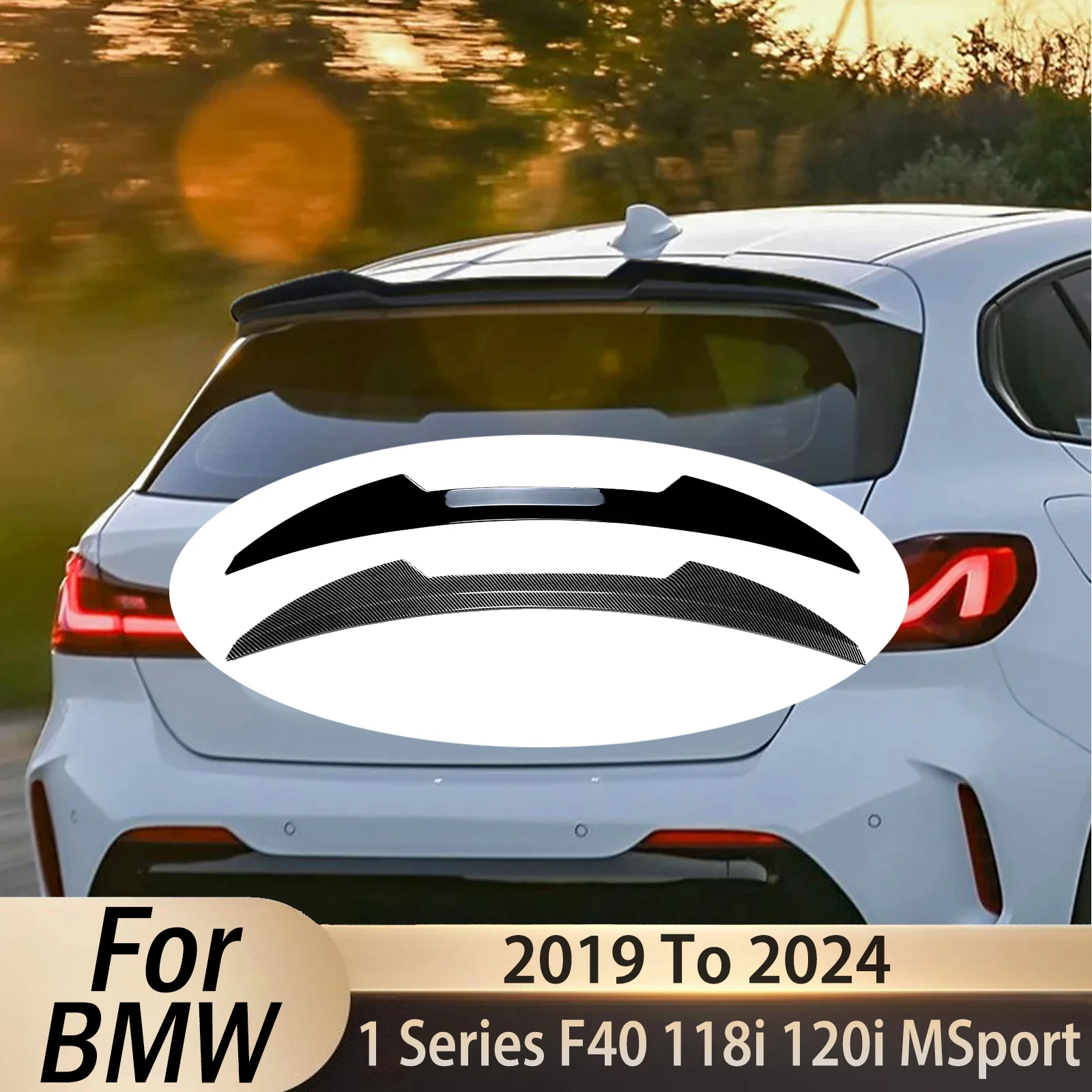 

For BMW 1 Series F40 118i 120i M135i M Sport 2019 To 2024 Car Rear Roof Trunk Spoiler Tail Wing Styling Body Kits Trim MP Style