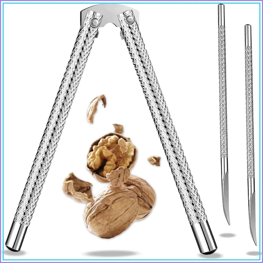 Heavy Duty Nut Cracker for Walnuts, Pecans, Shellfish - Stainless Steel, Easy Grip