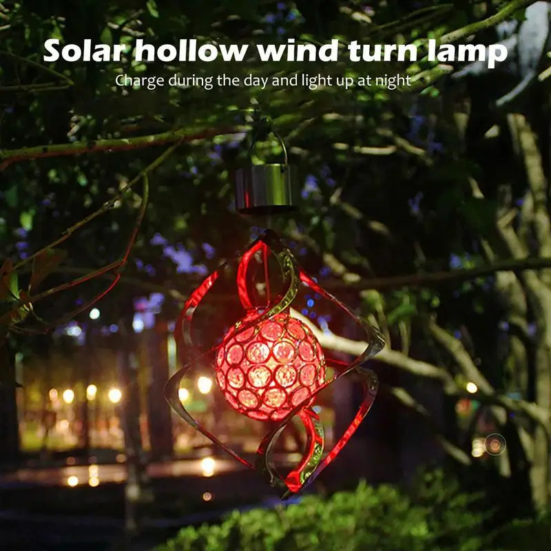 

Solar Powered Outdoor LED Solar Round Ball Wind Chime Lamp Solar Wind Chime Solar Lights LED Garden Decor Hanging Solar Light